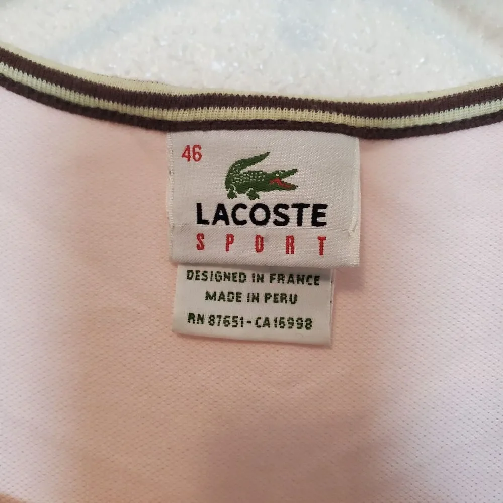Lacoste Sport Tennis Dress Boat Neck Sleeveless Pink‎ Womens Sz 46 US XL